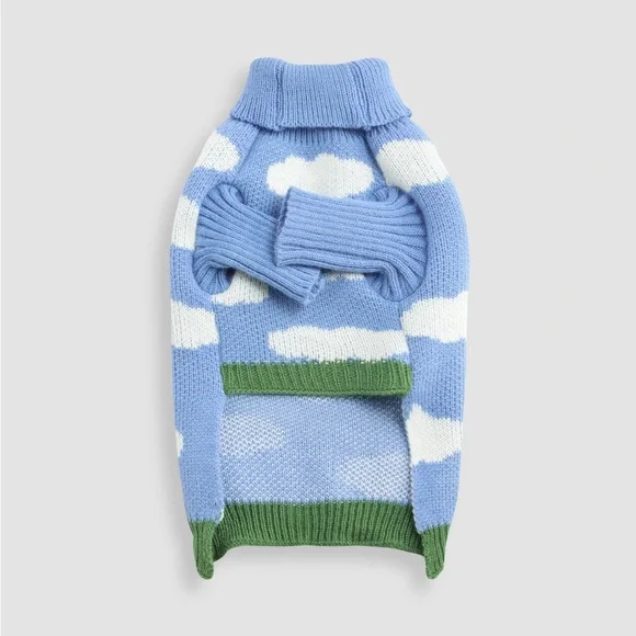 Cider Sky Blue and White Cat Sweater - Picture 6 of 11